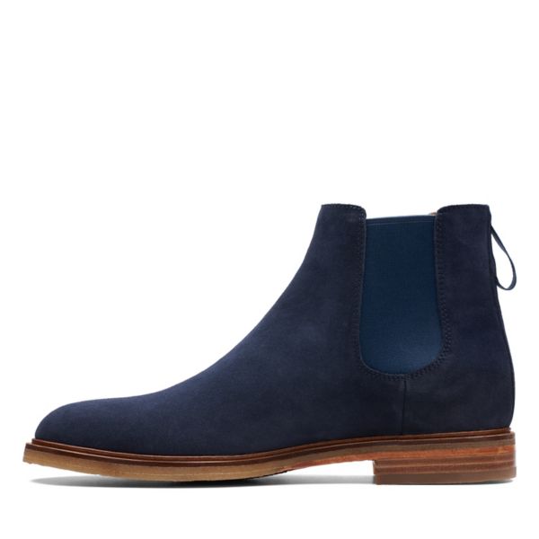 Clarks Mens Clarkdale Gobi Chelsea Boots Navy | UK-7539612